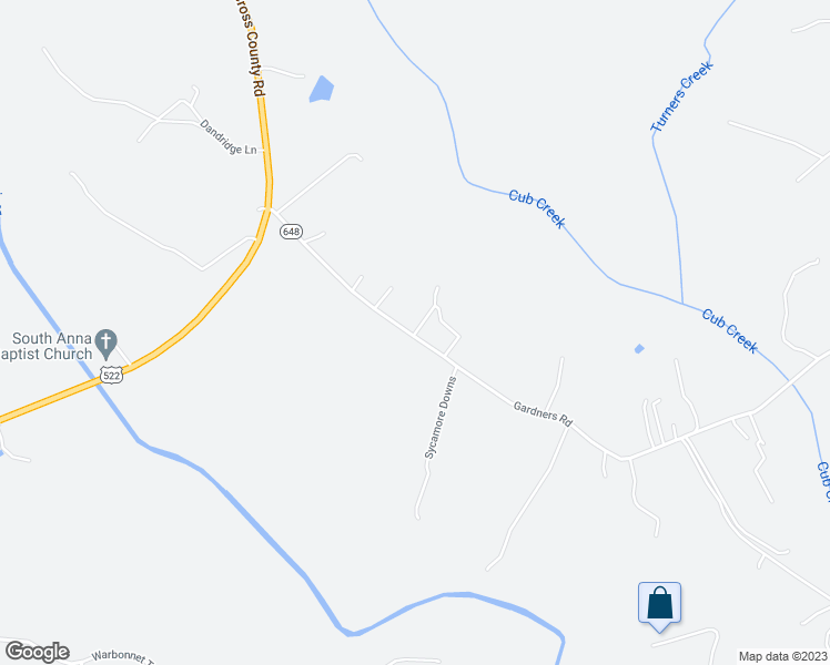 map of restaurants, bars, coffee shops, grocery stores, and more near 409 Gardners Road in Mineral