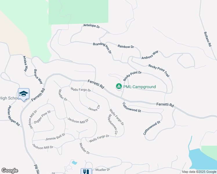 map of restaurants, bars, coffee shops, grocery stores, and more near 19428 Ferretti Road in Groveland
