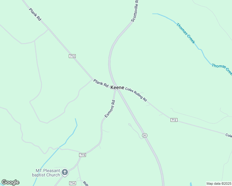 map of restaurants, bars, coffee shops, grocery stores, and more near 6245 Esmont Road in Keene