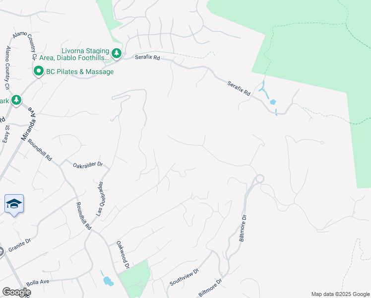 map of restaurants, bars, coffee shops, grocery stores, and more near 457 Oakshire Place in Alamo