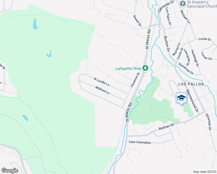 map of restaurants, bars, coffee shops, grocery stores, and more near 3337 North Lucille Lane in Lafayette