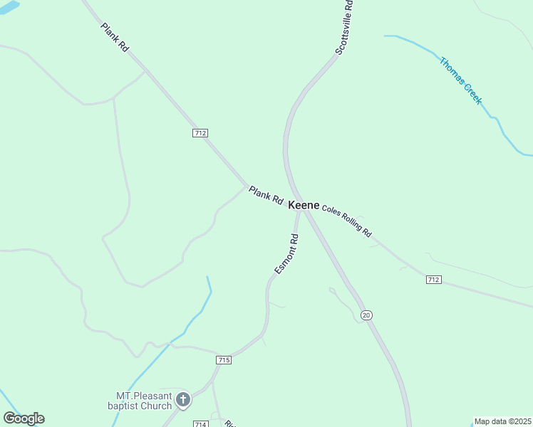 map of restaurants, bars, coffee shops, grocery stores, and more near 1463 Plank Road in Esmont