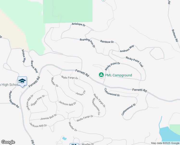 map of restaurants, bars, coffee shops, grocery stores, and more near 19428 Ferretti Rd in Groveland-Big Oak Flat