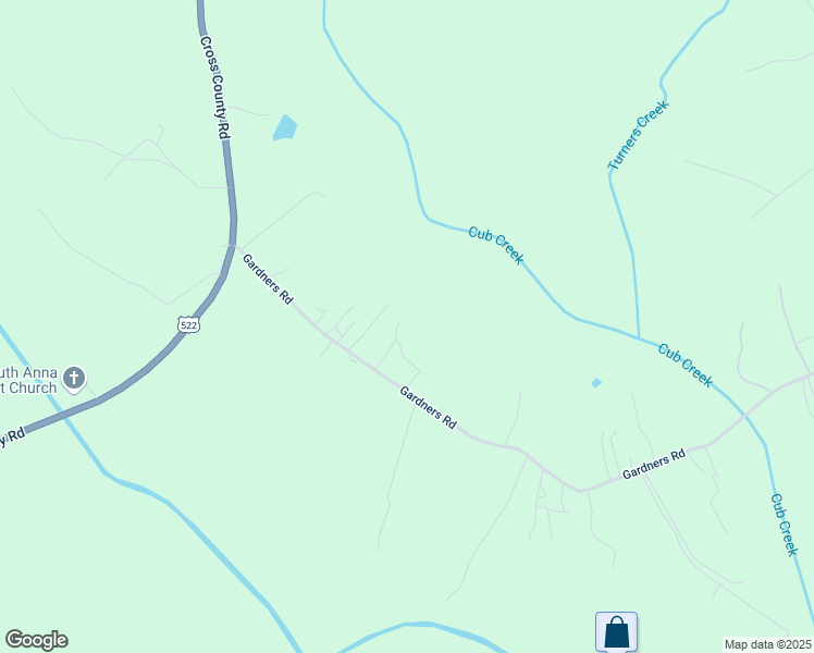 map of restaurants, bars, coffee shops, grocery stores, and more near 409 Gardners Road in Mineral
