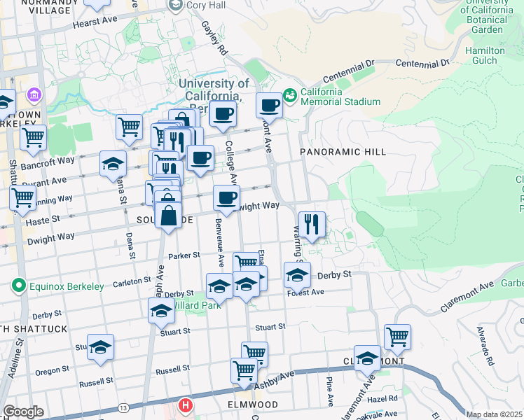 map of restaurants, bars, coffee shops, grocery stores, and more near in Berkeley