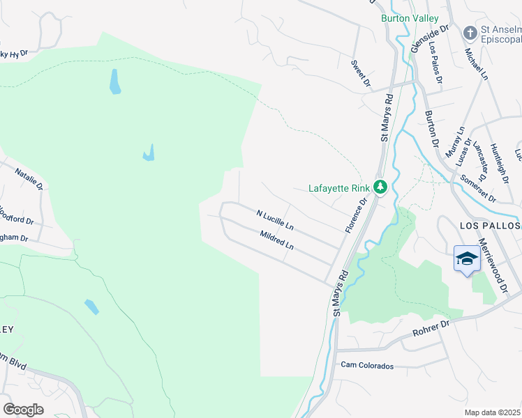 map of restaurants, bars, coffee shops, grocery stores, and more near 3356 North Lucille Lane in Lafayette