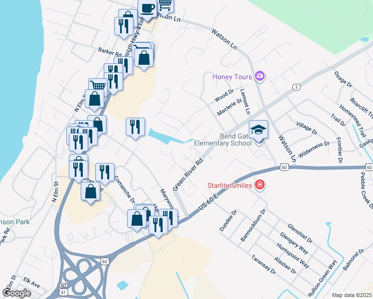 map of restaurants, bars, coffee shops, grocery stores, and more near 875 Claymark Way in Henderson
