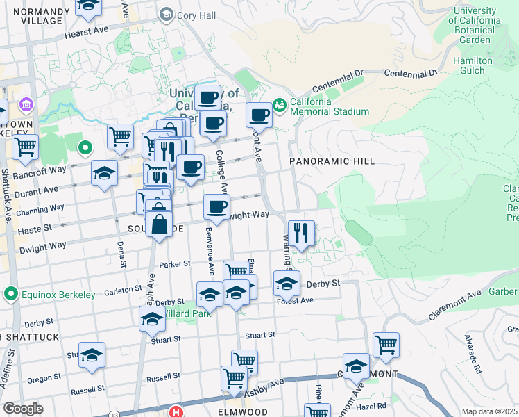map of restaurants, bars, coffee shops, grocery stores, and more near in Berkeley