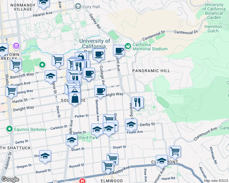 map of restaurants, bars, coffee shops, grocery stores, and more near in Berkeley