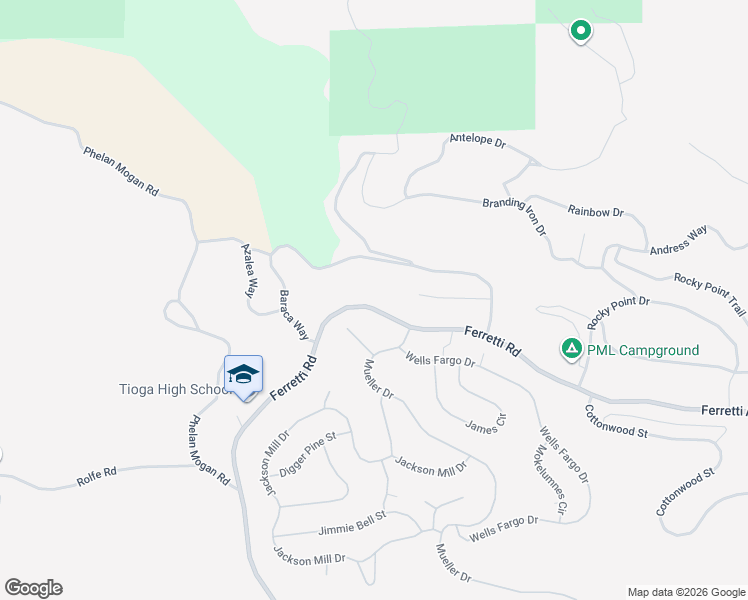 map of restaurants, bars, coffee shops, grocery stores, and more near 19368 Ferretti Rd in Groveland-Big Oak Flat