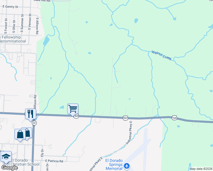 map of restaurants, bars, coffee shops, grocery stores, and more near 2250 South 363 Road in El Dorado Springs