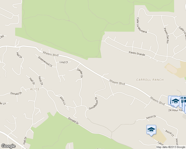 map of restaurants, bars, coffee shops, grocery stores, and more near 216 Rheem Blvd in Orinda