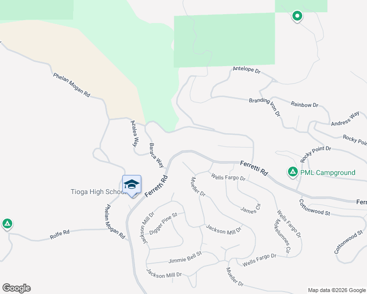 map of restaurants, bars, coffee shops, grocery stores, and more near 19368 Ferretti Rd in Groveland-Big Oak Flat