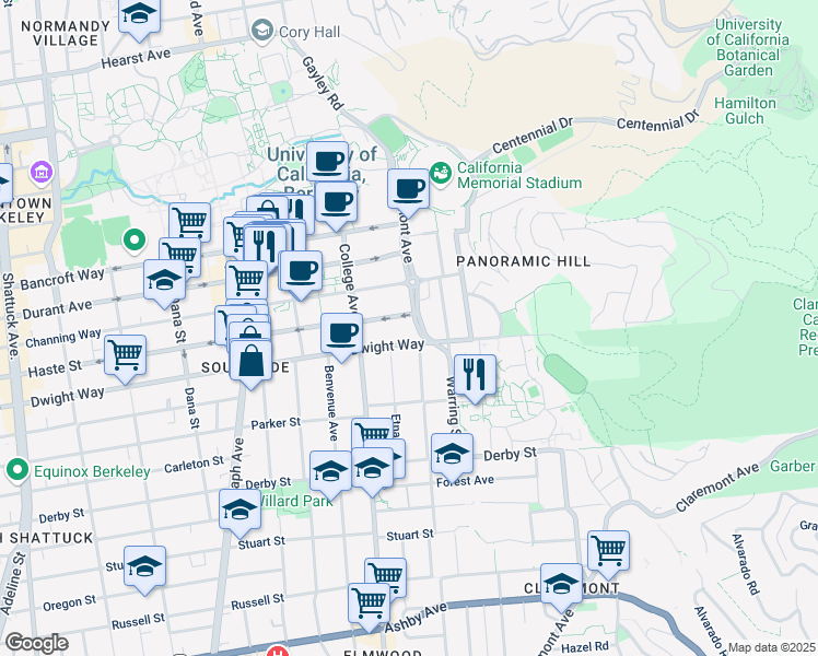 map of restaurants, bars, coffee shops, grocery stores, and more near in Berkeley
