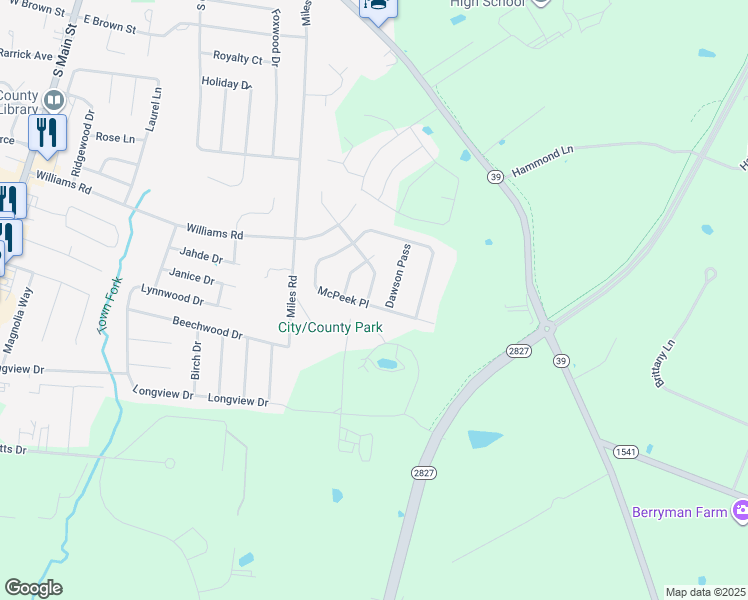 map of restaurants, bars, coffee shops, grocery stores, and more near 324 Steen Pass in Nicholasville