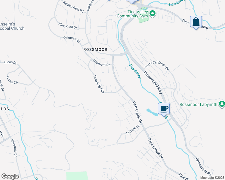 map of restaurants, bars, coffee shops, grocery stores, and more near 1184 Rockledge Lane in Walnut Creek