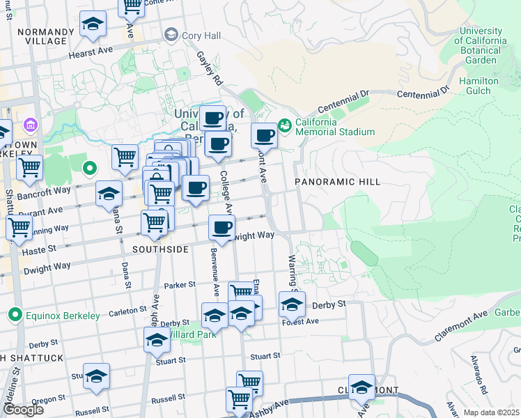 map of restaurants, bars, coffee shops, grocery stores, and more near in Berkeley