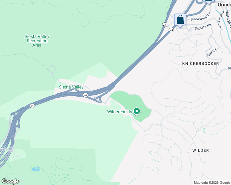 map of restaurants, bars, coffee shops, grocery stores, and more near 1 Wilder Road in Orinda