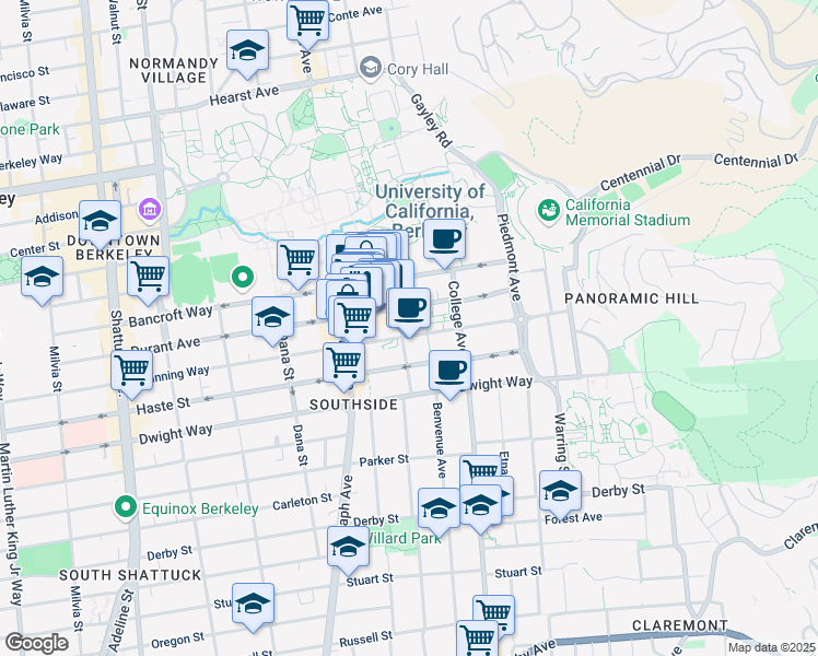 map of restaurants, bars, coffee shops, grocery stores, and more near in Berkeley
