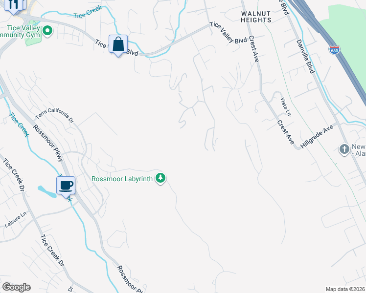 map of restaurants, bars, coffee shops, grocery stores, and more near 281 Castle Hill Ranch Road in Walnut Creek