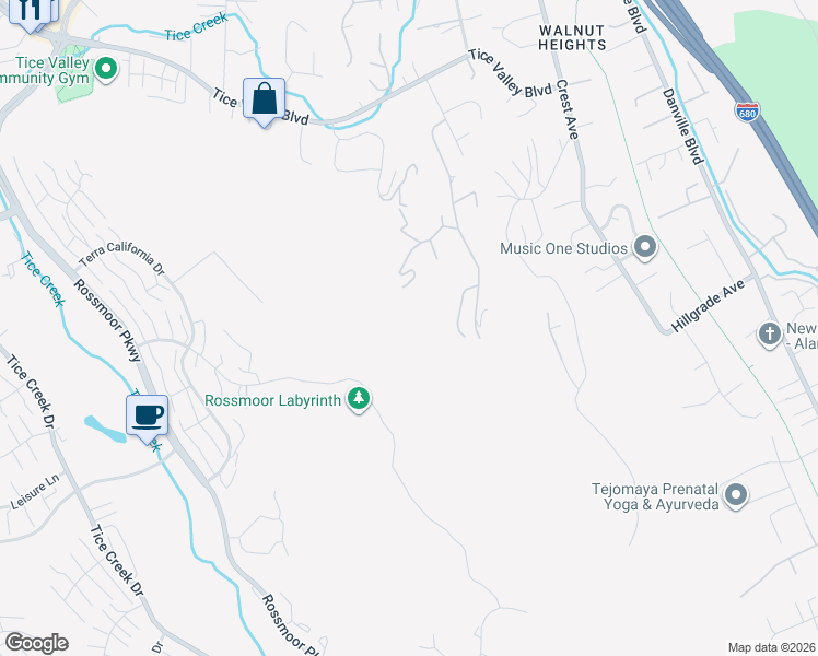 map of restaurants, bars, coffee shops, grocery stores, and more near 281 Castle Hill Ranch Road in Walnut Creek
