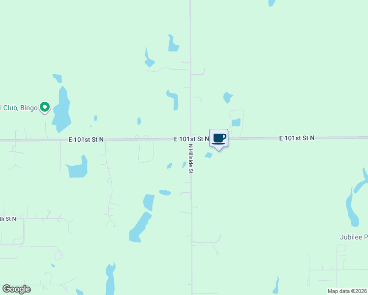 map of restaurants, bars, coffee shops, grocery stores, and more near 3023 East 101st Street North in Valley Center