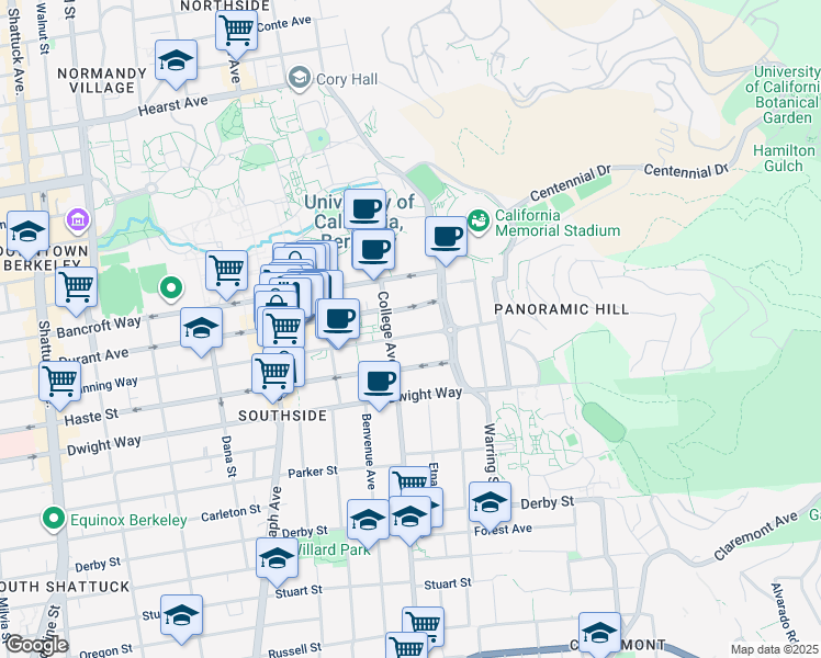 map of restaurants, bars, coffee shops, grocery stores, and more near in Berkeley