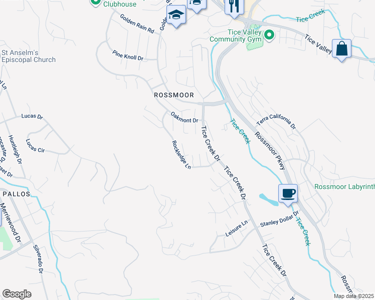 map of restaurants, bars, coffee shops, grocery stores, and more near in Walnut Creek