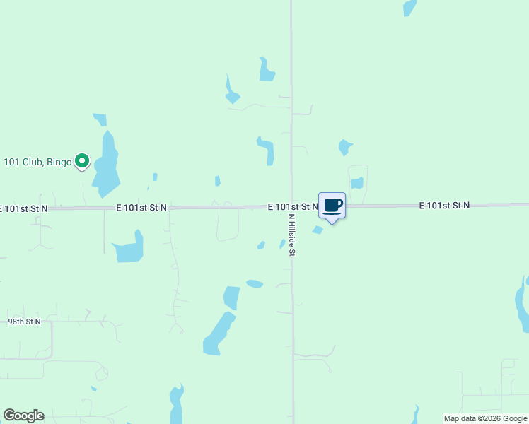 map of restaurants, bars, coffee shops, grocery stores, and more near 3023 East 101st Street North in Valley Center