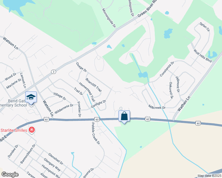 map of restaurants, bars, coffee shops, grocery stores, and more near 998 Osage Dr in Henderson