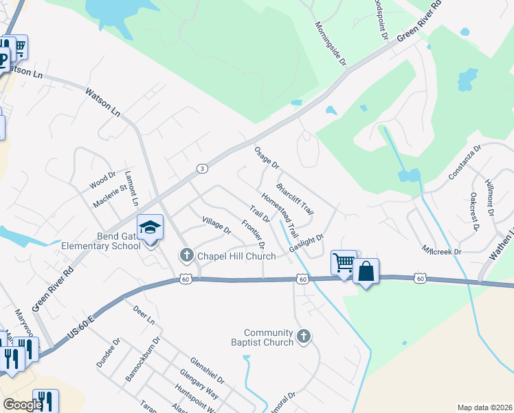 map of restaurants, bars, coffee shops, grocery stores, and more near 900-922 Homestead Trail in Henderson