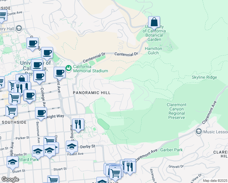 map of restaurants, bars, coffee shops, grocery stores, and more near 3326 Dwight Way in Berkeley