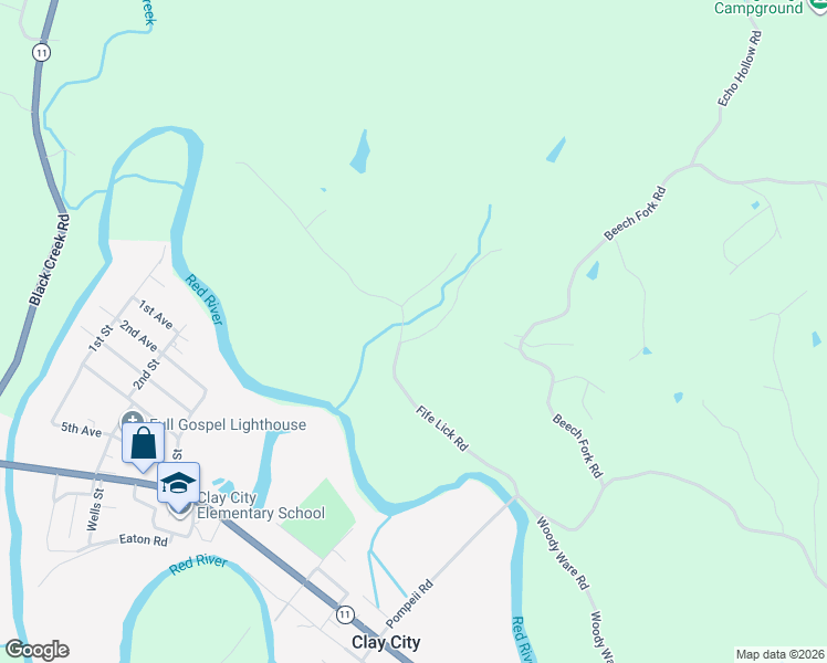 map of restaurants, bars, coffee shops, grocery stores, and more near 59 Ashley Hollow Road in Clay City