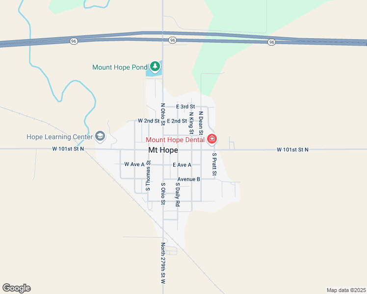 map of restaurants, bars, coffee shops, grocery stores, and more near 210 East Main Street in Mount Hope