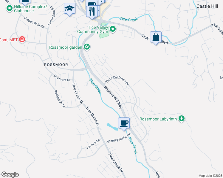 map of restaurants, bars, coffee shops, grocery stores, and more near 999 Terra California Drive in Walnut Creek