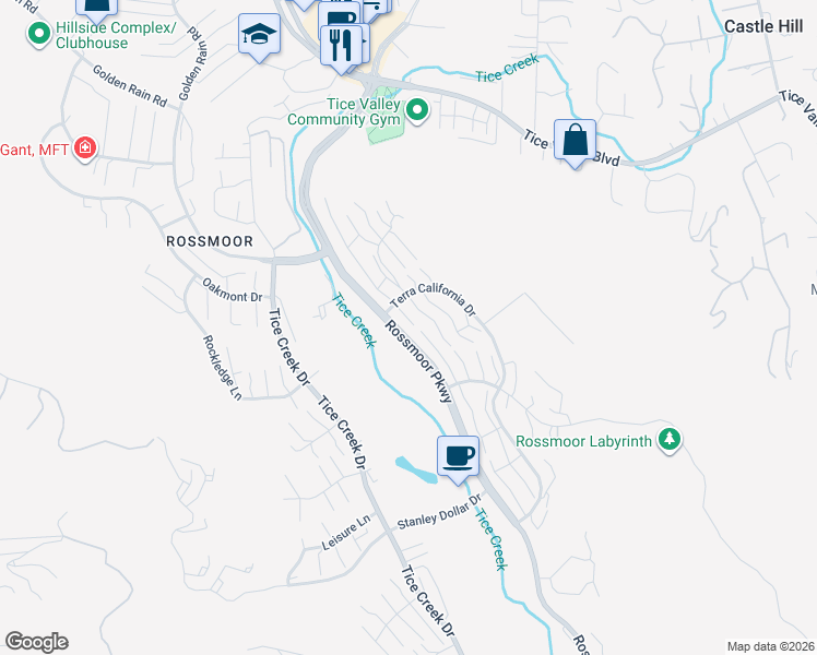 map of restaurants, bars, coffee shops, grocery stores, and more near 999 Terra California Drive in Walnut Creek