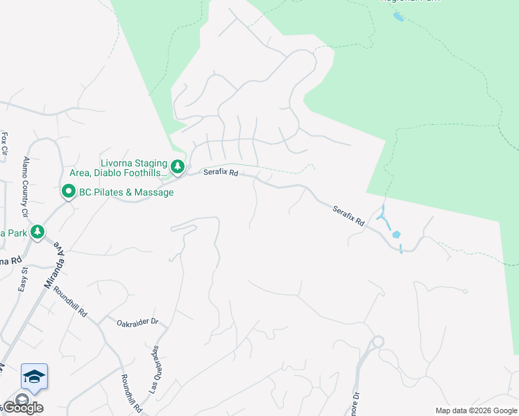 map of restaurants, bars, coffee shops, grocery stores, and more near 125 Mystic Place in Alamo