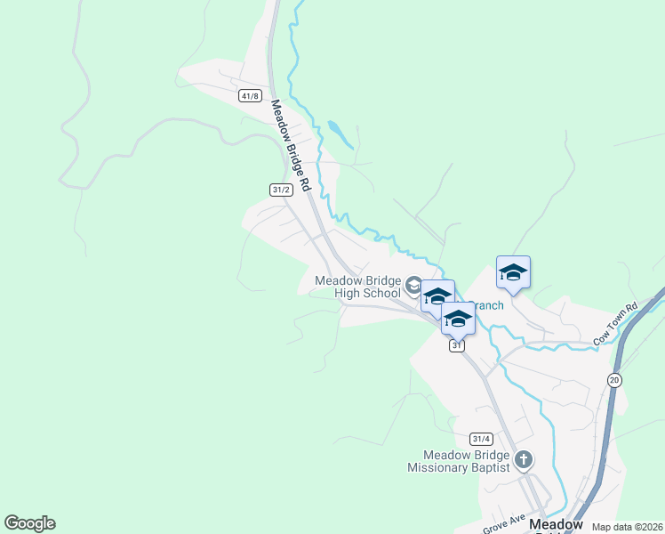 map of restaurants, bars, coffee shops, grocery stores, and more near 306 County Route 31/2 in Meadow Bridge