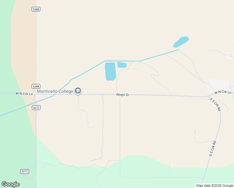 map of restaurants, bars, coffee shops, grocery stores, and more near 1580 Abajo Drive in Monticello