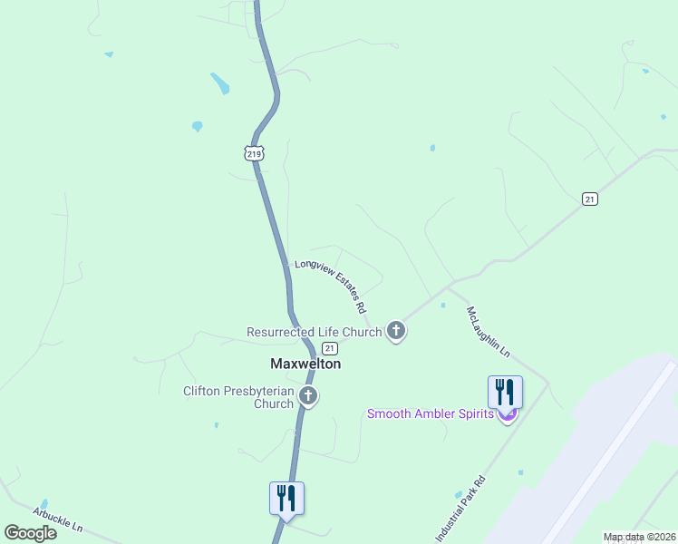 map of restaurants, bars, coffee shops, grocery stores, and more near 268 Longview Estates Road in Maxwelton