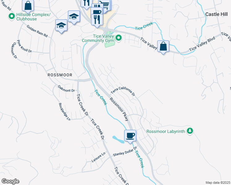 map of restaurants, bars, coffee shops, grocery stores, and more near 999 Terra California Drive in Walnut Creek