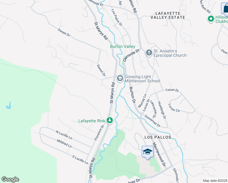 map of restaurants, bars, coffee shops, grocery stores, and more near 616 Saint Marys Road in Lafayette