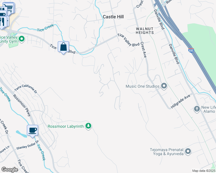 map of restaurants, bars, coffee shops, grocery stores, and more near 59 Saddle Road in Walnut Creek