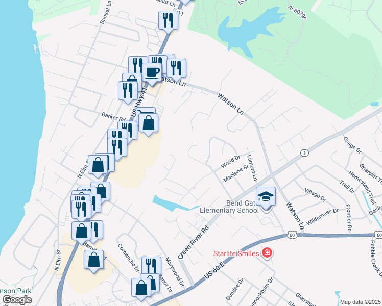 map of restaurants, bars, coffee shops, grocery stores, and more near 701 Sinclair Dr in Henderson