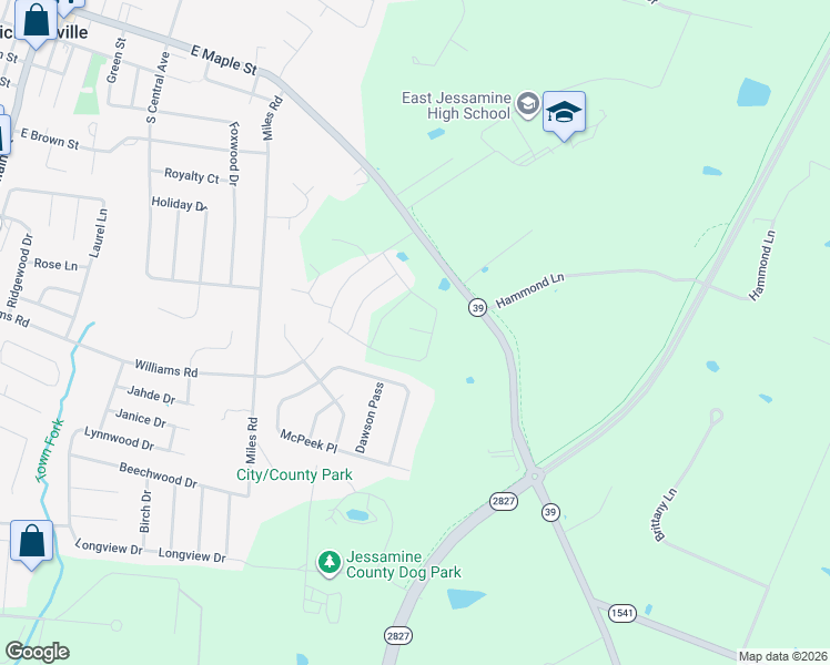 map of restaurants, bars, coffee shops, grocery stores, and more near 200 Curtis-Ford Trace in Nicholasville