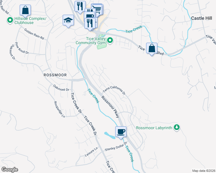 map of restaurants, bars, coffee shops, grocery stores, and more near 900 Terra California Drive in Walnut Creek