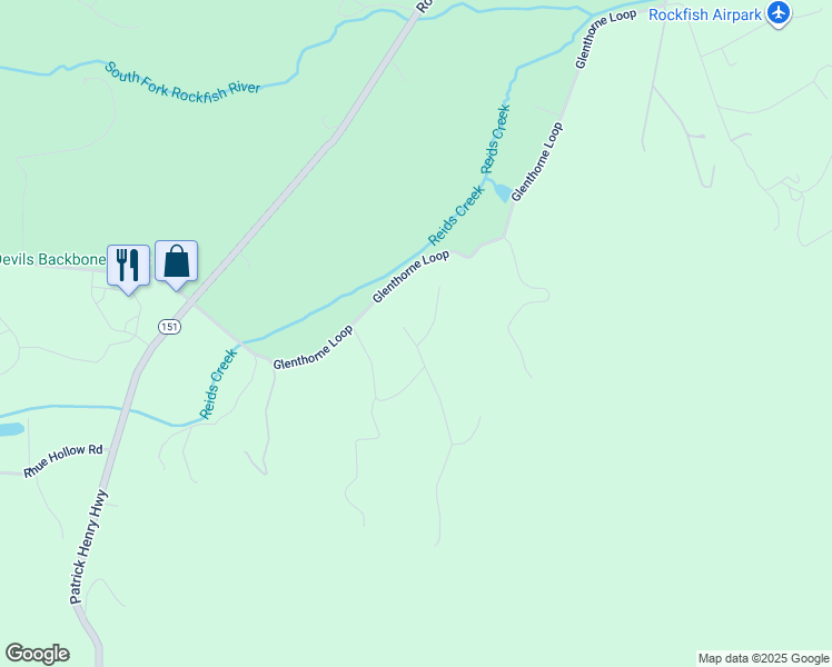 map of restaurants, bars, coffee shops, grocery stores, and more near 390 Dogwood Lane in Nellysford