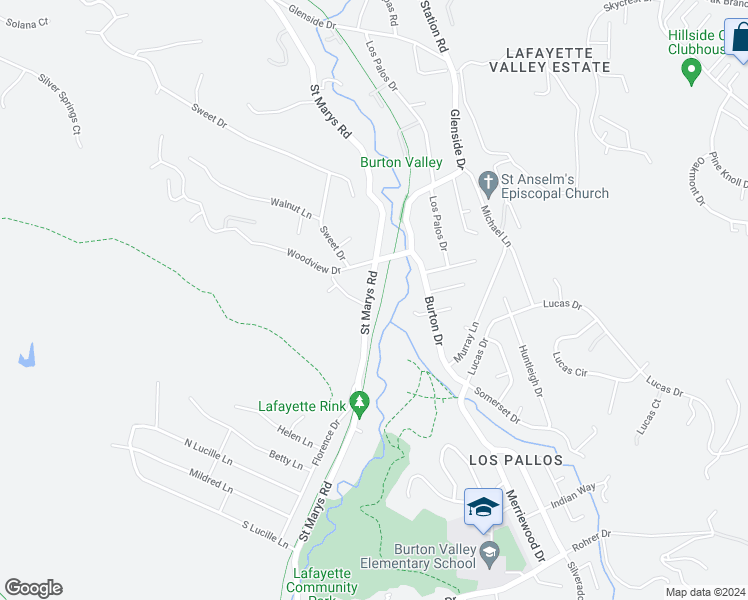 map of restaurants, bars, coffee shops, grocery stores, and more near 616 Saint Marys Road in Lafayette