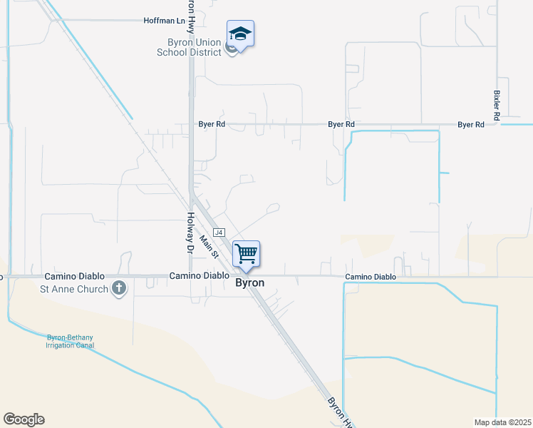map of restaurants, bars, coffee shops, grocery stores, and more near 3301 Hosie Avenue in Byron