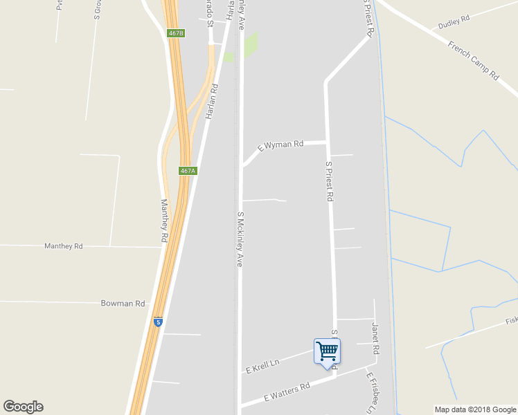 map of restaurants, bars, coffee shops, grocery stores, and more near 9664 South Mckinley Avenue in French Camp